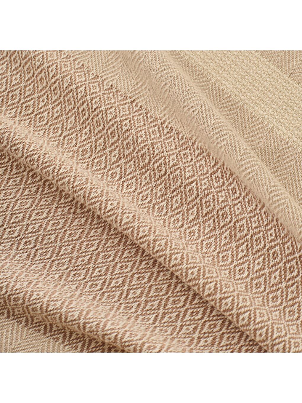 %100 Pamuk Carino Çift Kişilik Yatak Örtüsü Bej-2