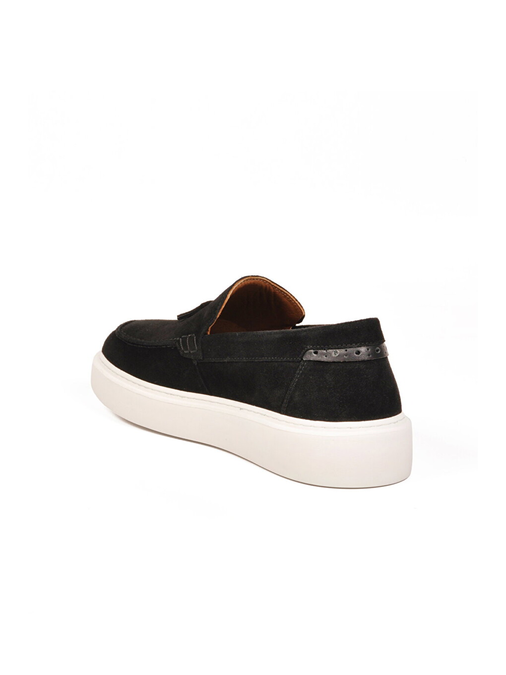 Erkek Siyah Süet Rahat Tabanlı Hakiki Deri Smart Casual Ayakkabı Loafer 6795 M-3