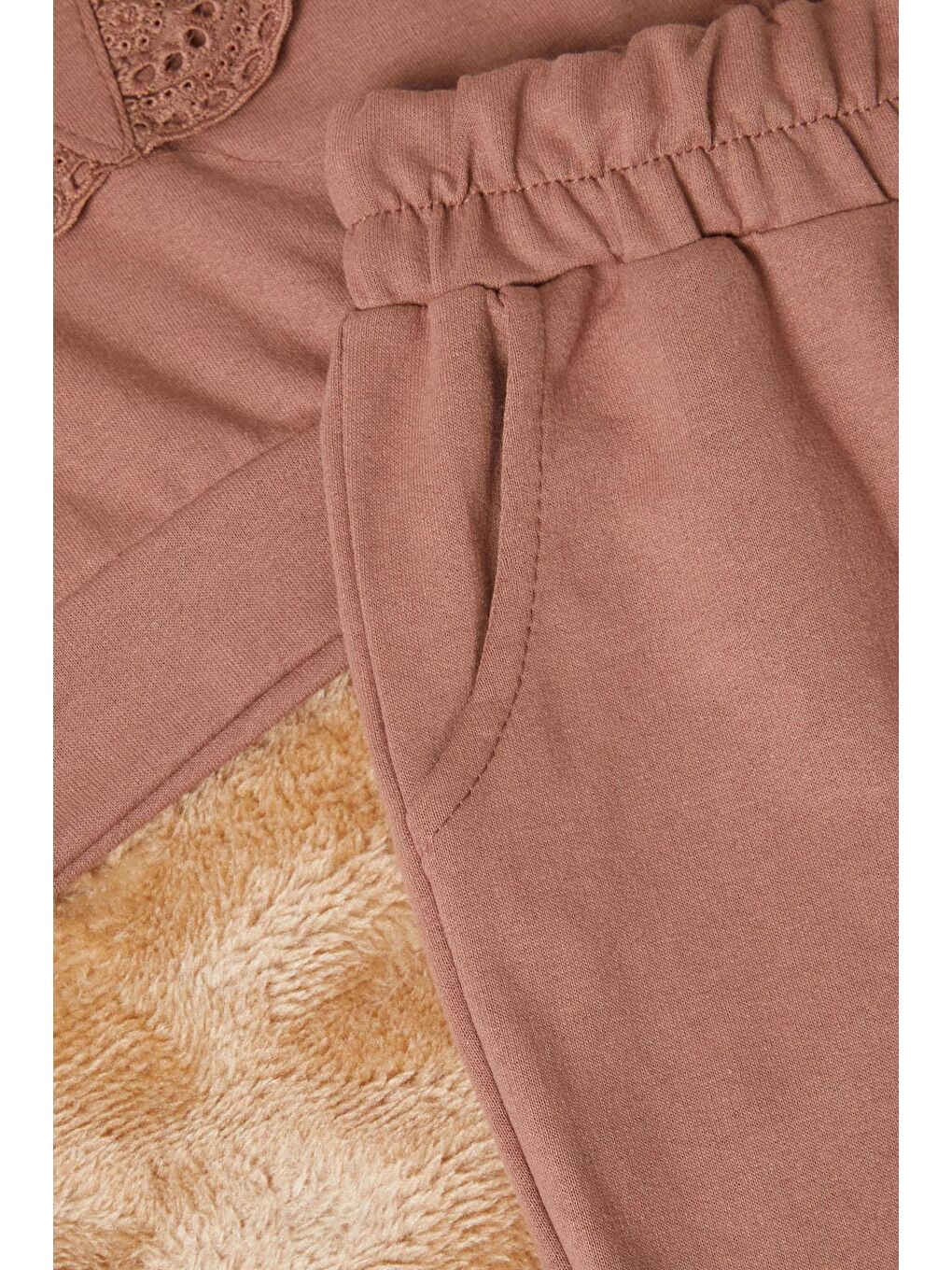 Kahverengi Önü Güpürlü İspanyol Paça Kız Çocuk Takım 16533-2