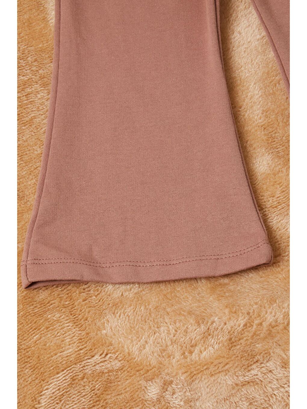 Kahverengi Önü Güpürlü İspanyol Paça Kız Çocuk Takım 16533-3