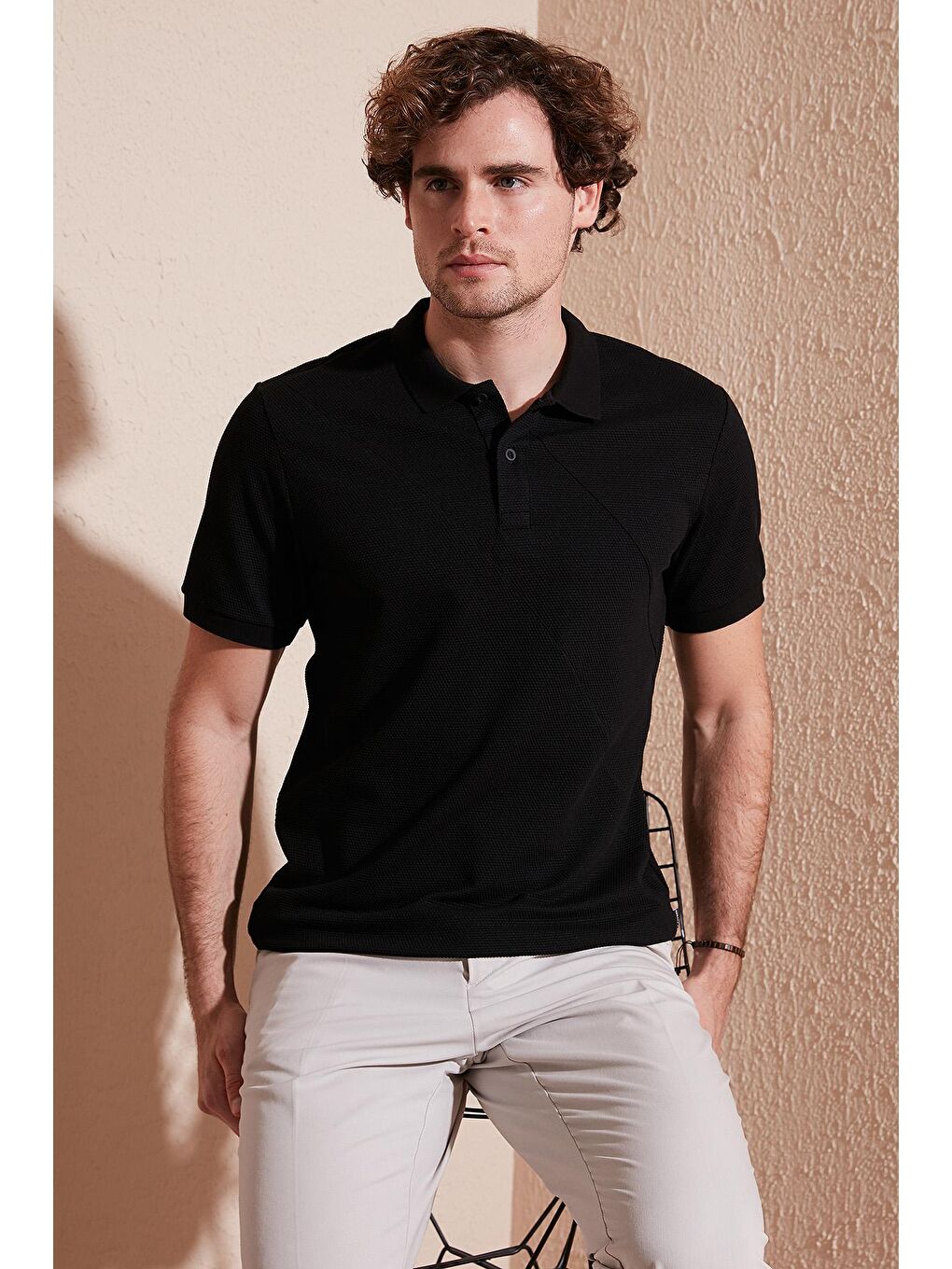 Buratti Siyah Pamuklu Regular Fit Düğmeli Polo T Shirt 5902654