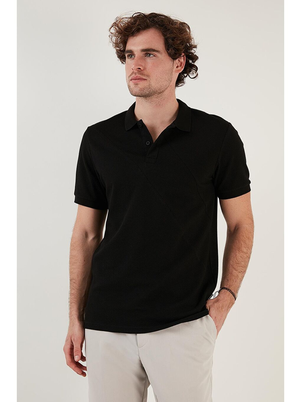 Buratti Siyah Pamuklu Regular Fit Düğmeli Polo T Shirt 5902654 - 1