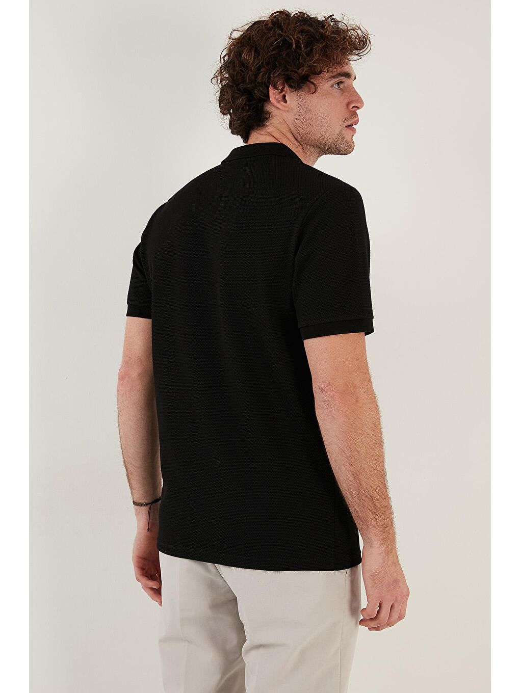 Siyah Pamuklu Regular Fit Düğmeli Polo T Shirt 5902654-4