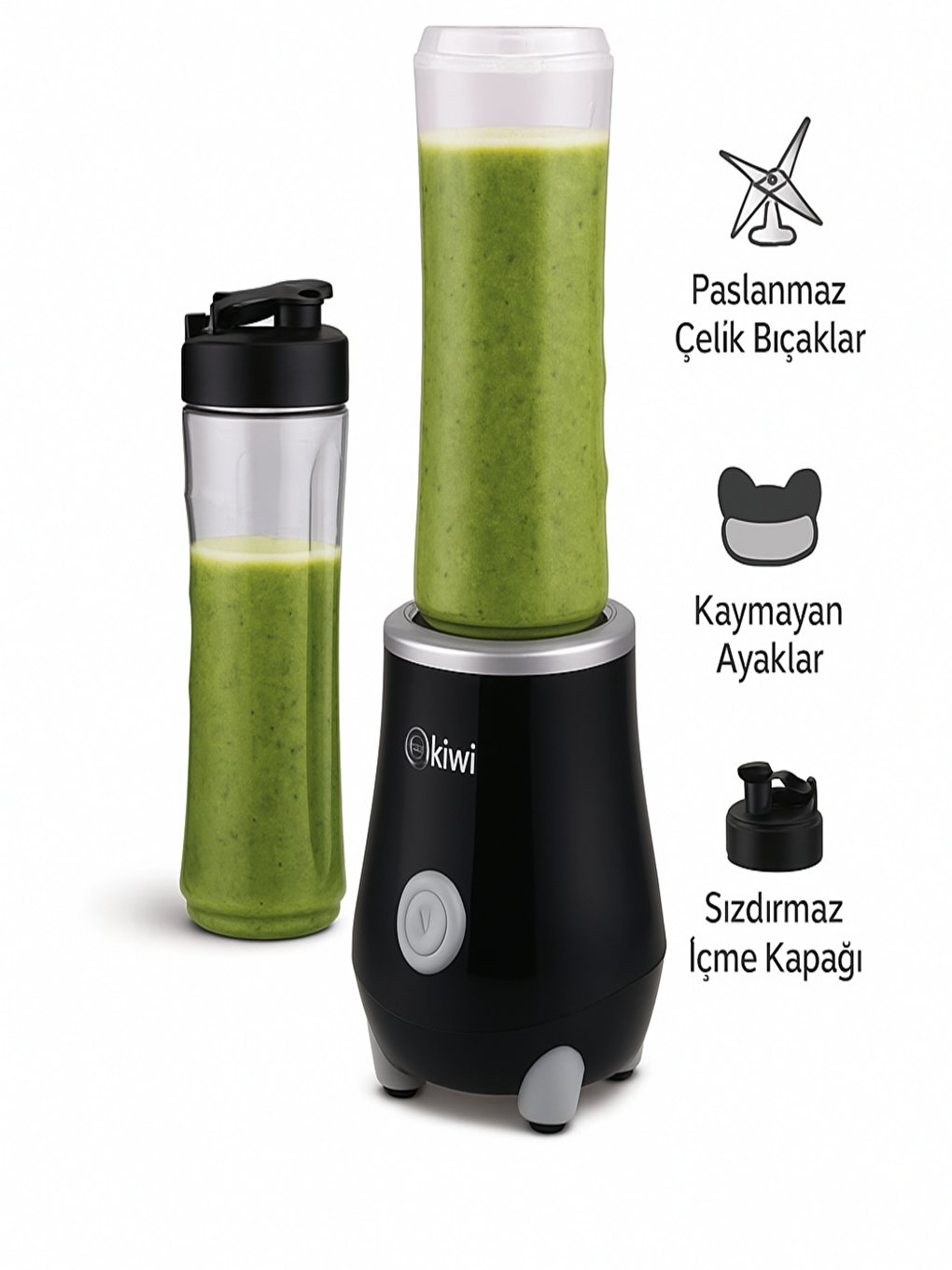 KSB-2214 Standlı Sporcu Blender - Kişisel Smoothie Blender 500 ml Bardaklı