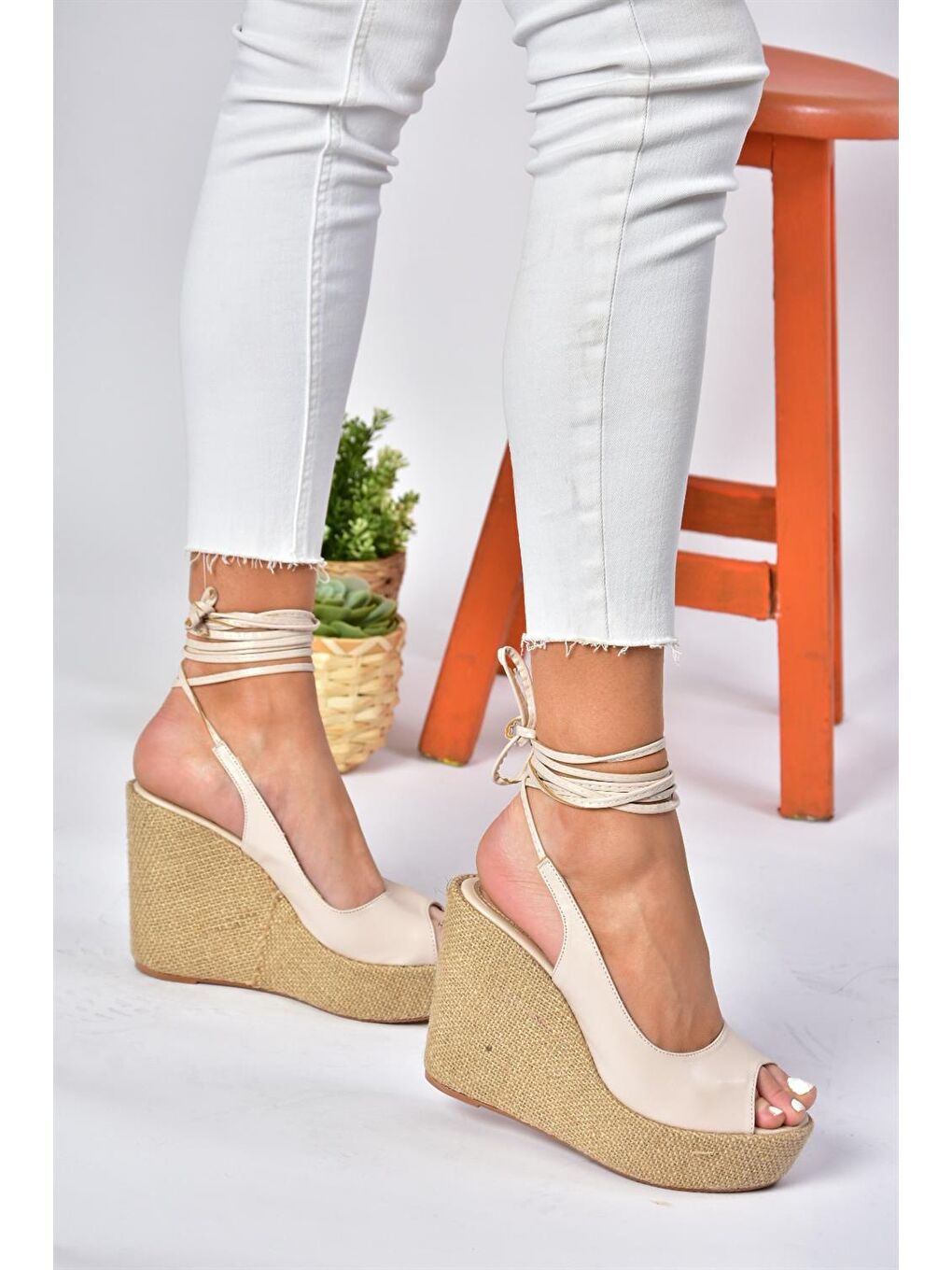 P572180809 Bej Dolgu Taban Kadın Ayakkabı-3