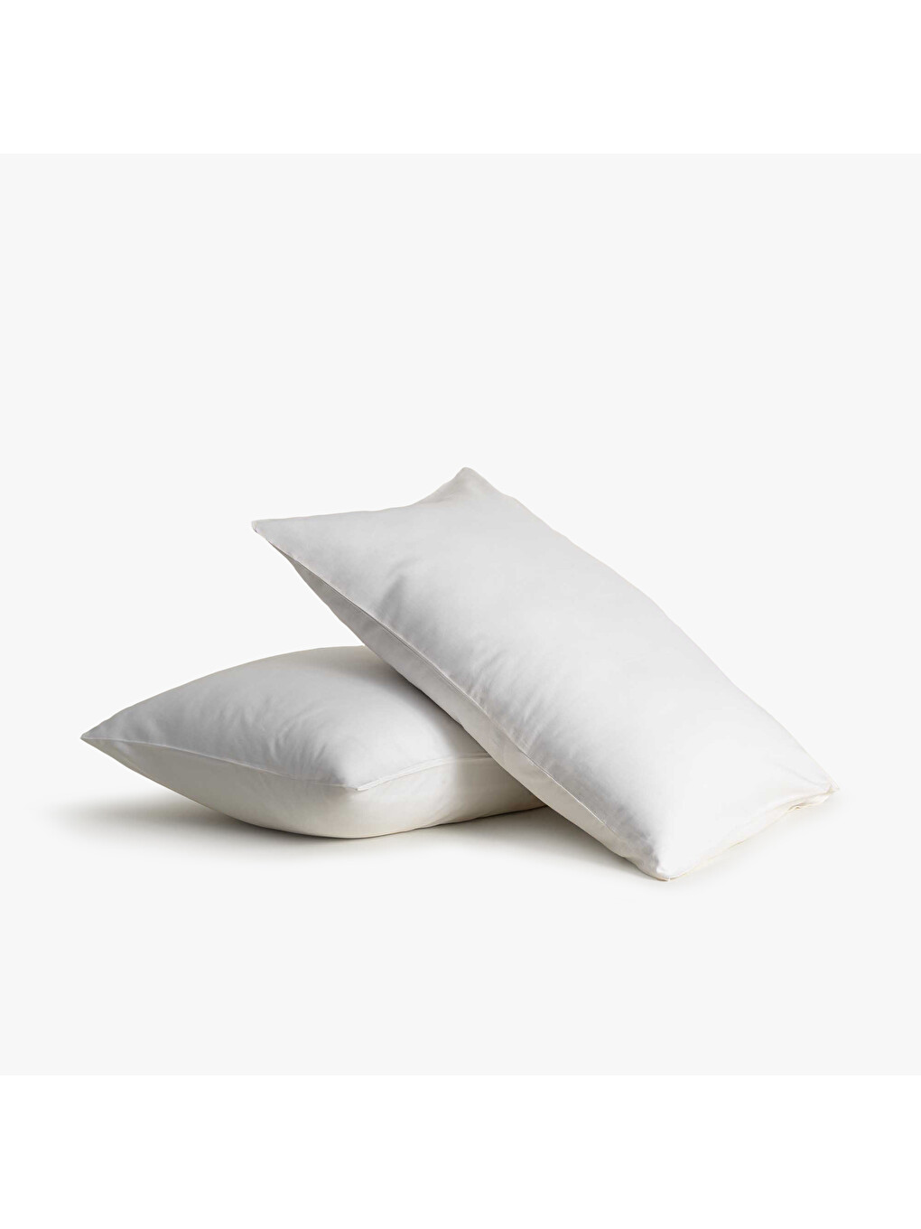2'li Düz Yastık Kılıfı %100 Organik Pamuk Saten Beyaz 50x70 Cm