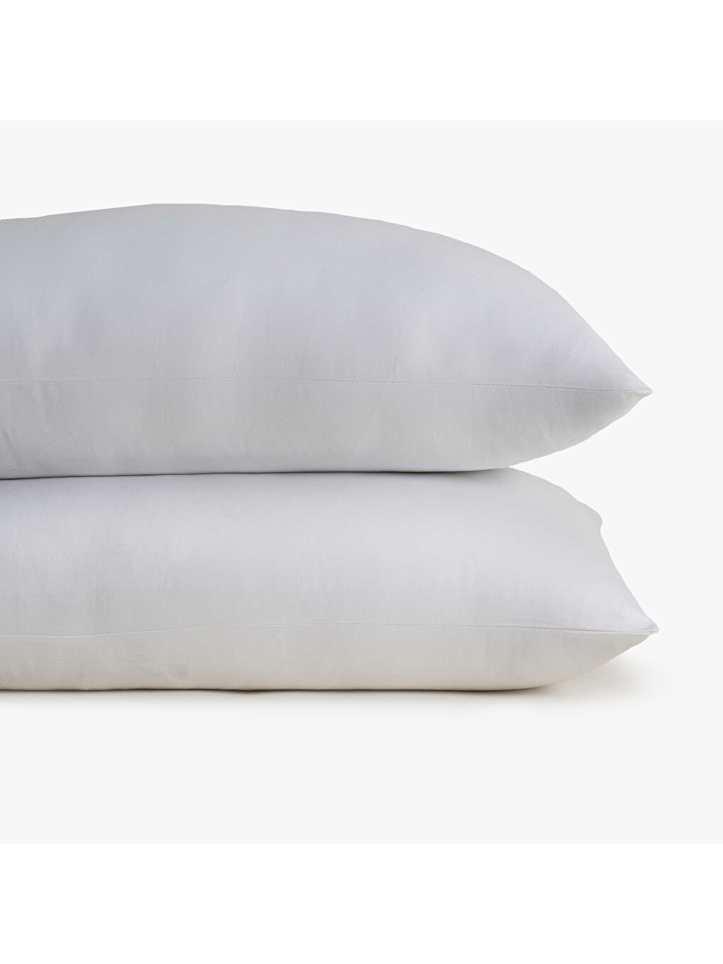 2'li Düz Yastık Kılıfı %100 Organik Pamuk Saten Beyaz 50x70 Cm-1