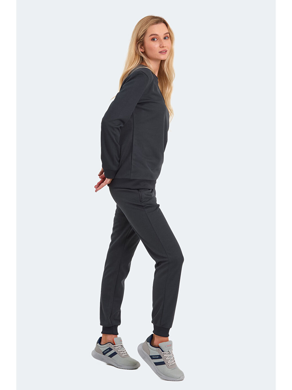 OLINDA Kadın Cepli Koyu Gri Eşofman Takımı-3