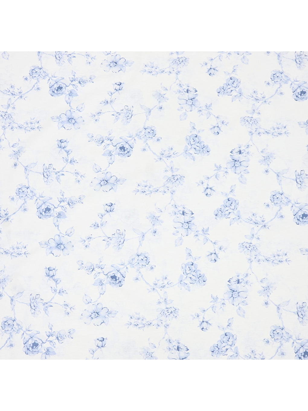 Karışık Çift Kişilik %100 Pamuk Mavi Çiçek Nevresim Takımı | Mavi & Beyaz | 4 Parça | Yumuşak Dokulu-3