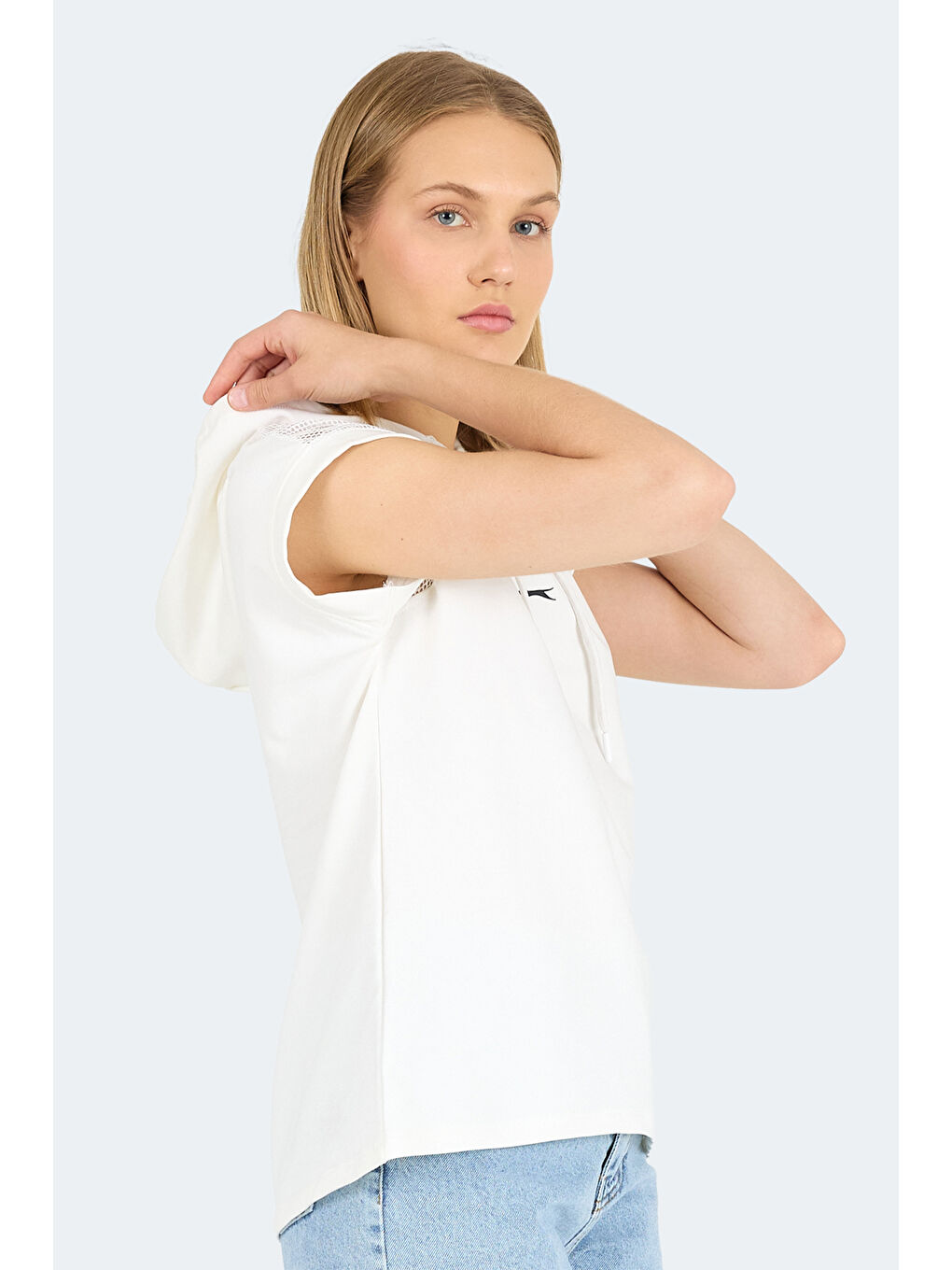 VANKA Kadın Ekru Tişört-2