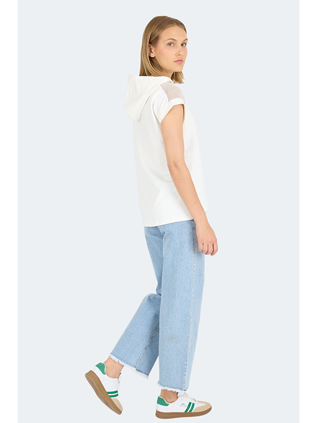 VANKA Kadın Ekru Tişört-6