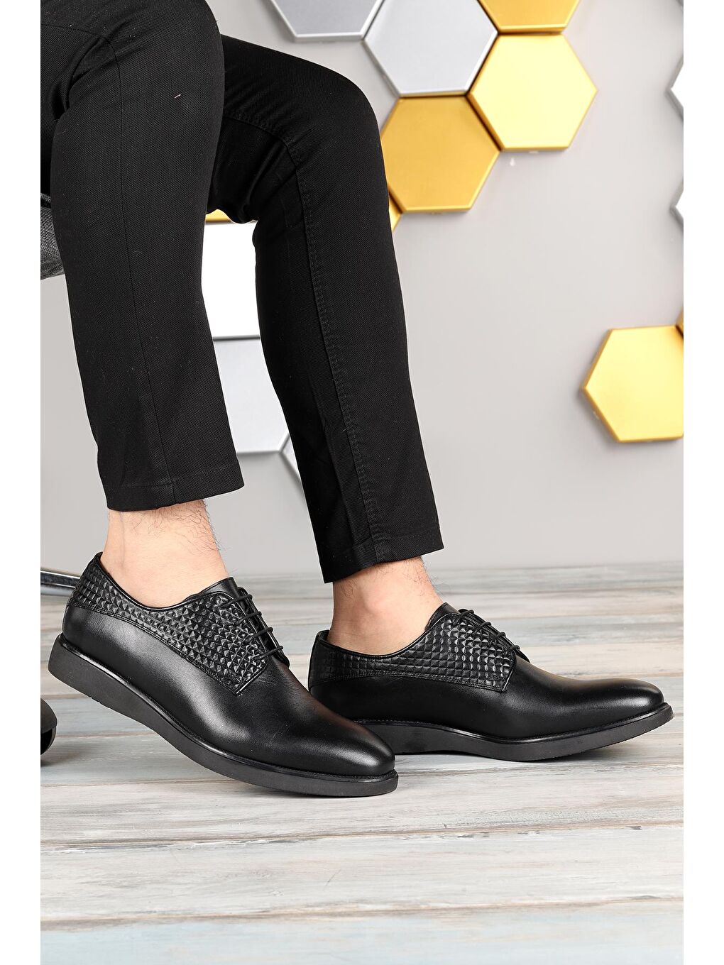 Siyah 1874 %100 Deri Eva Taban Günlük Klasik Erkek Ayakkabı-2