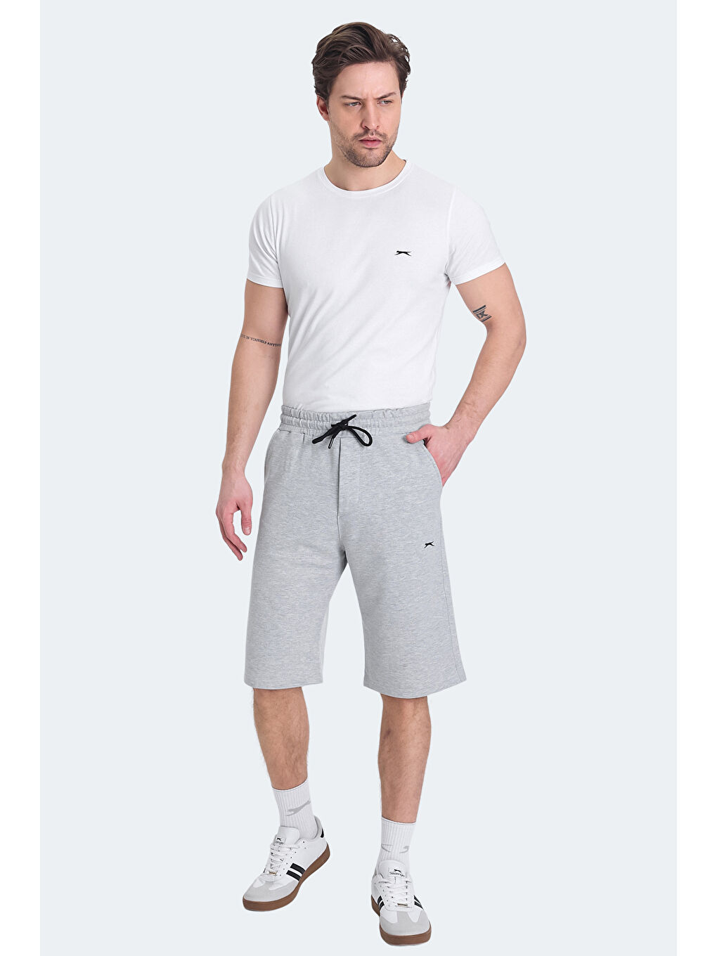 KALEV Erkek Cepli Kapri Gri Şort-3