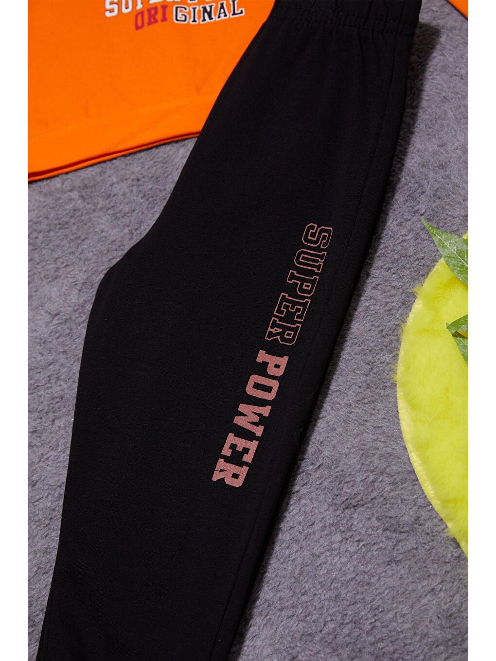 Turuncu Kaplan Baskılı Kolları Yazılı Erkek Bebek Takım 14998-4