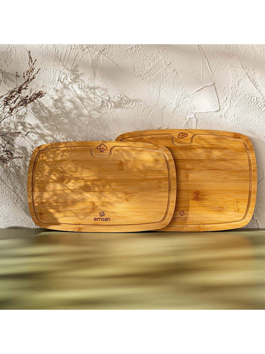 Kahverengi Bambu Daisy 2'li Kesme Tahtası-6