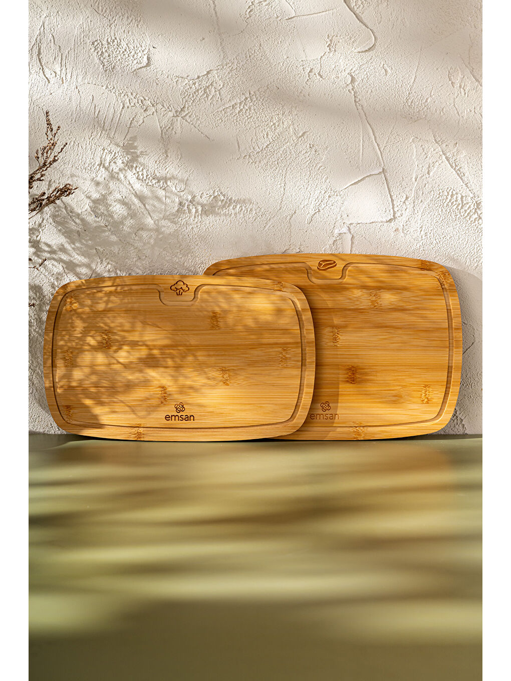 Kahverengi Bambu Daisy 2'li Kesme Tahtası-8