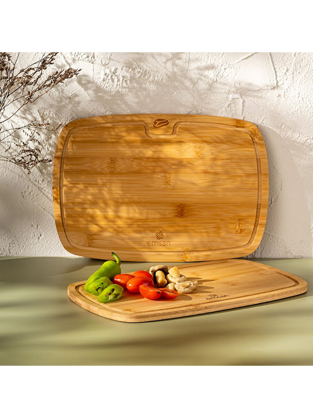 Kahverengi Bambu Daisy 2'li Kesme Tahtası-10