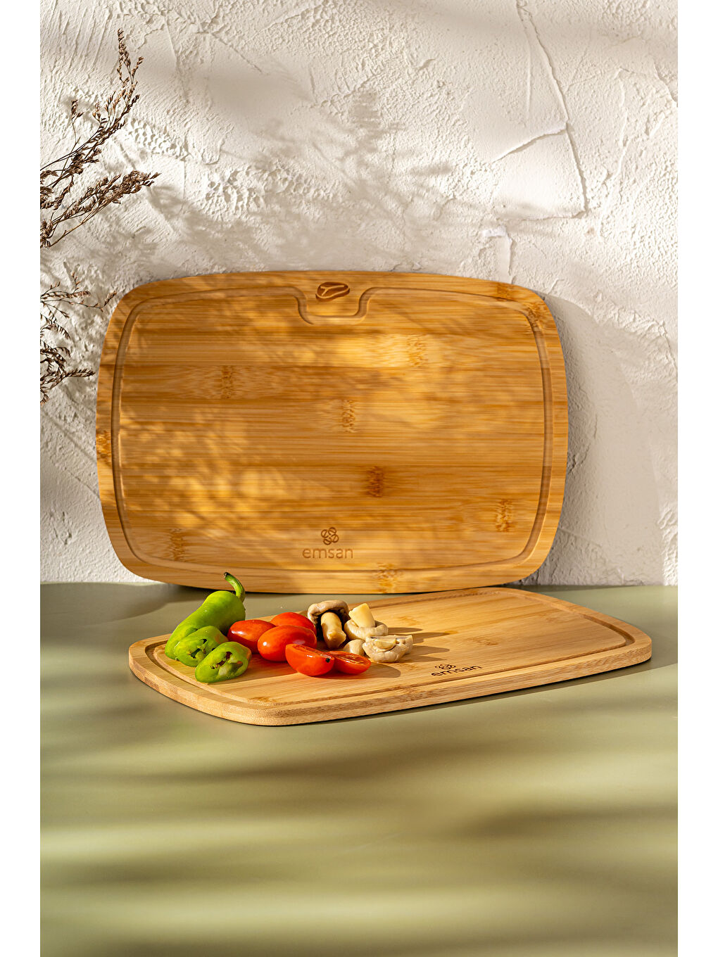 Kahverengi Bambu Daisy 2'li Kesme Tahtası-5