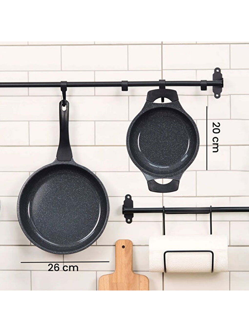 2'li Tava Seti - Siyah - 26 cm + 20 cm-4