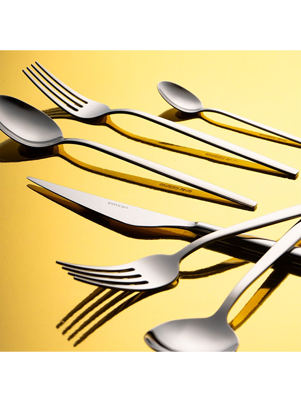 Gri Evelyn 72 Parça 12 Kişilik Çatal Kaşık Bıçak Takımı Lüks Kutulu-7