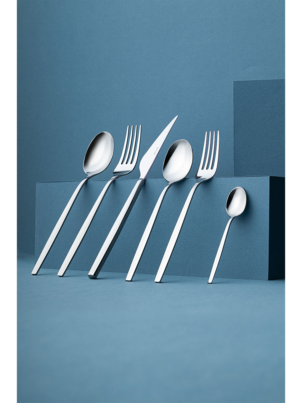 Gri Evelyn 72 Parça 12 Kişilik Çatal Kaşık Bıçak Takımı Lüks Kutulu-5