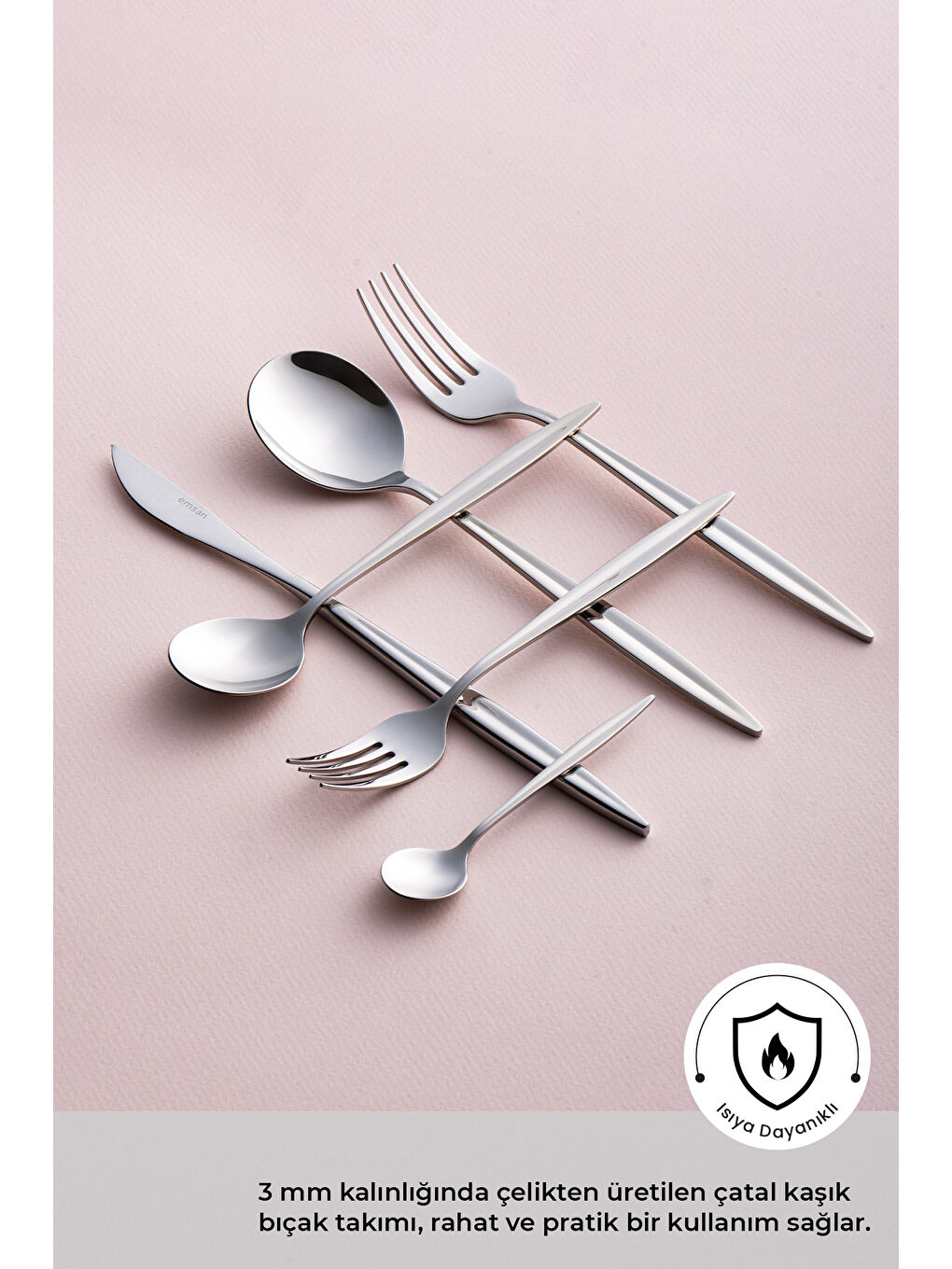 Gri Nova 72 Parça 12 Kişilik Çatal Kaşık Bıçak Takımı Lüks Kutulu-3