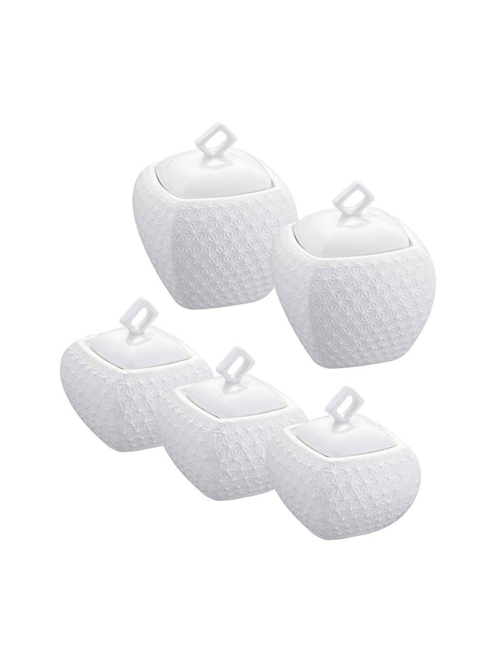 Beyaz Flower 5'li Baharat Takımı-7