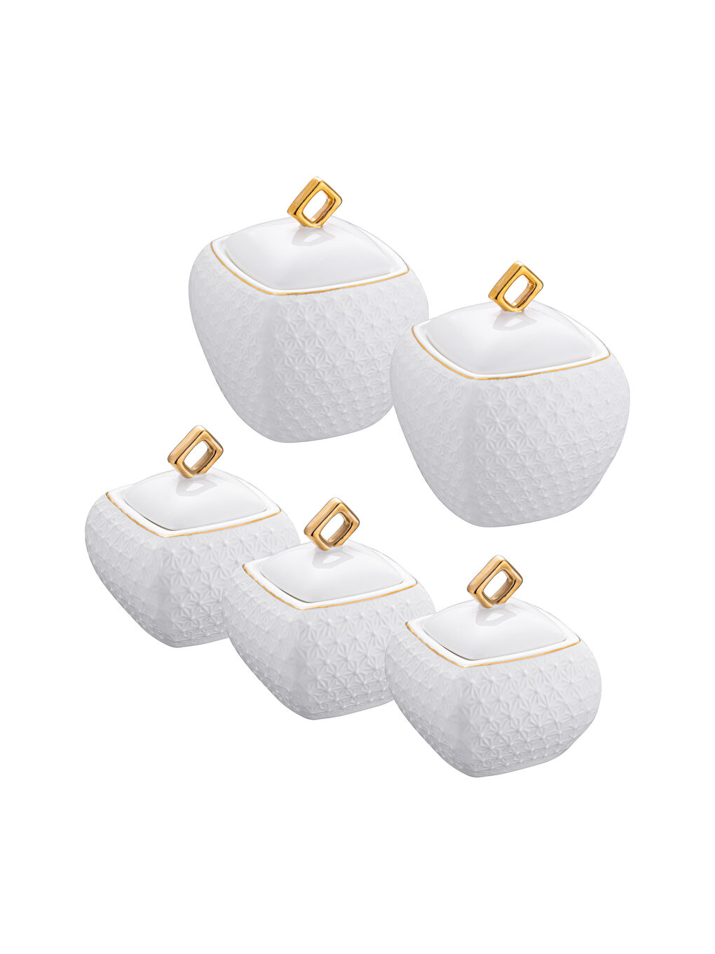 Beyaz Flower Gold 5'li Baharat Takımı-7