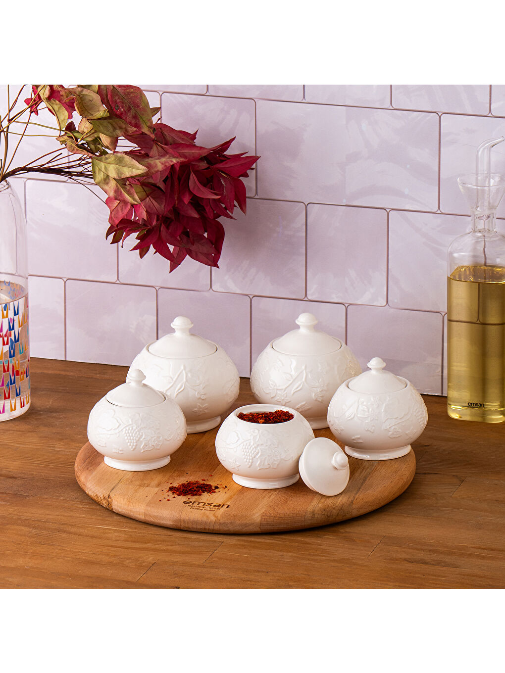 Beyaz Grape 5'li Baharat Takımı-6