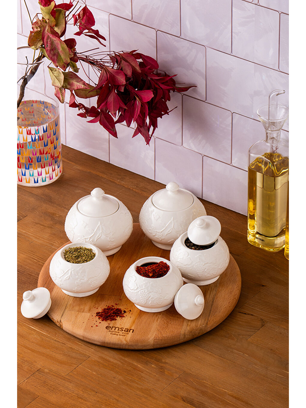 Beyaz Grape 5'li Baharat Takımı-3