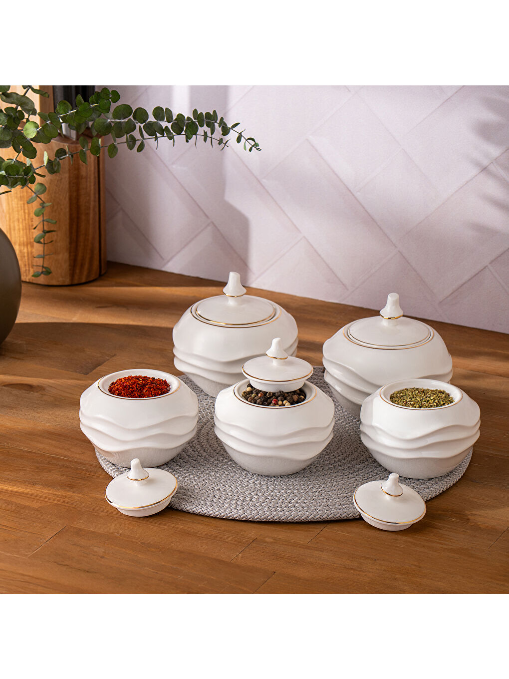 Beyaz Roy Gold 5'li Baharat Takımı-6