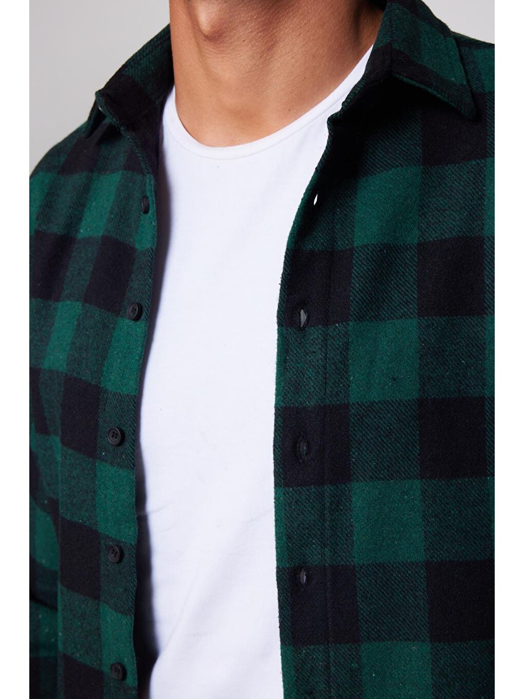 Karışık Slim Fit Dar Kesim Kareli Spor Yaka Oduncu Erkek Gömlek-3