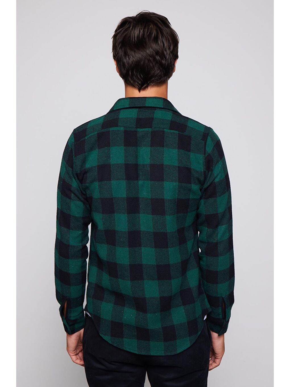 Karışık Slim Fit Dar Kesim Kareli Spor Yaka Oduncu Erkek Gömlek-4