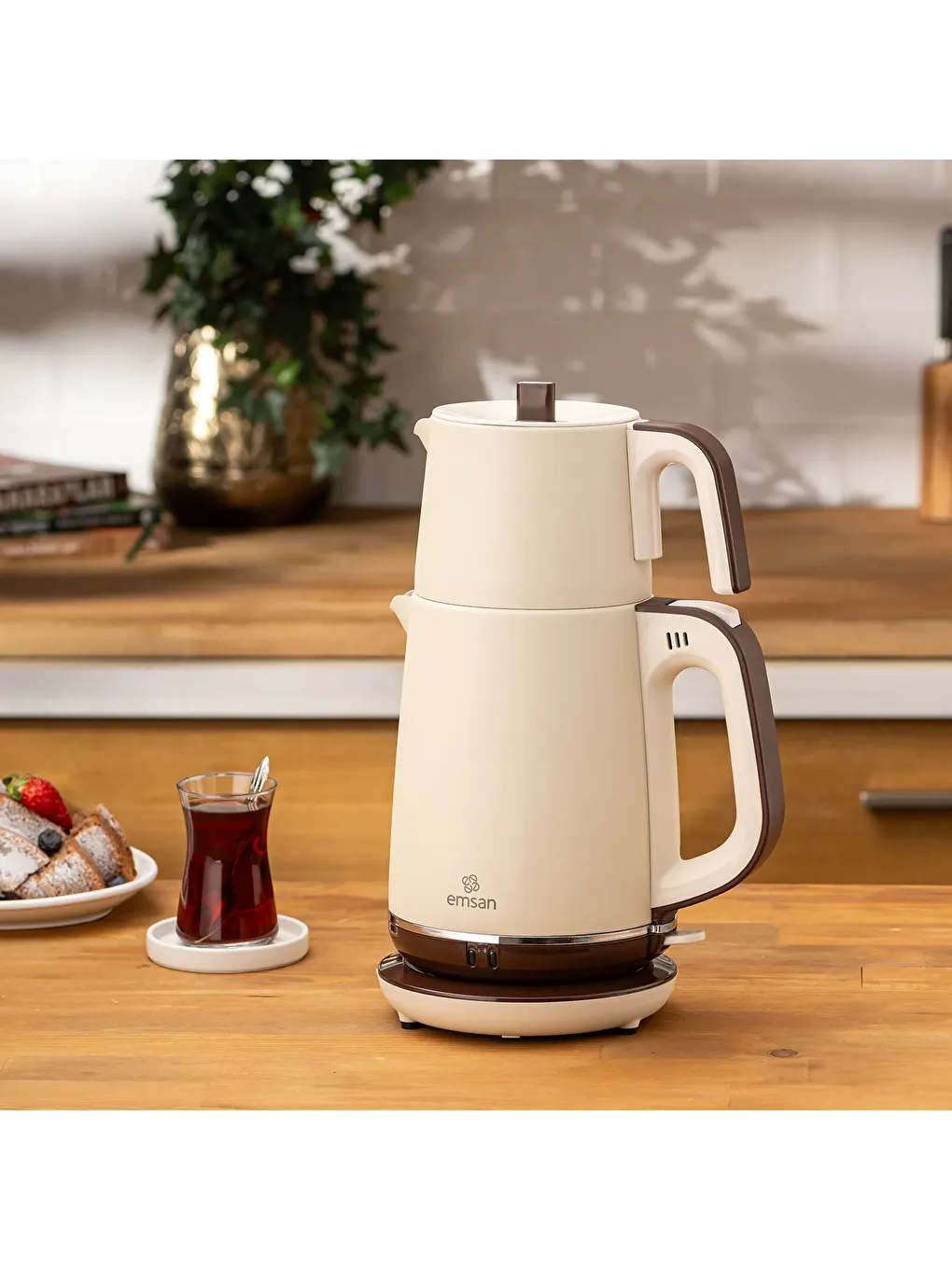 Nostalji Çay Makinesi Krem-6