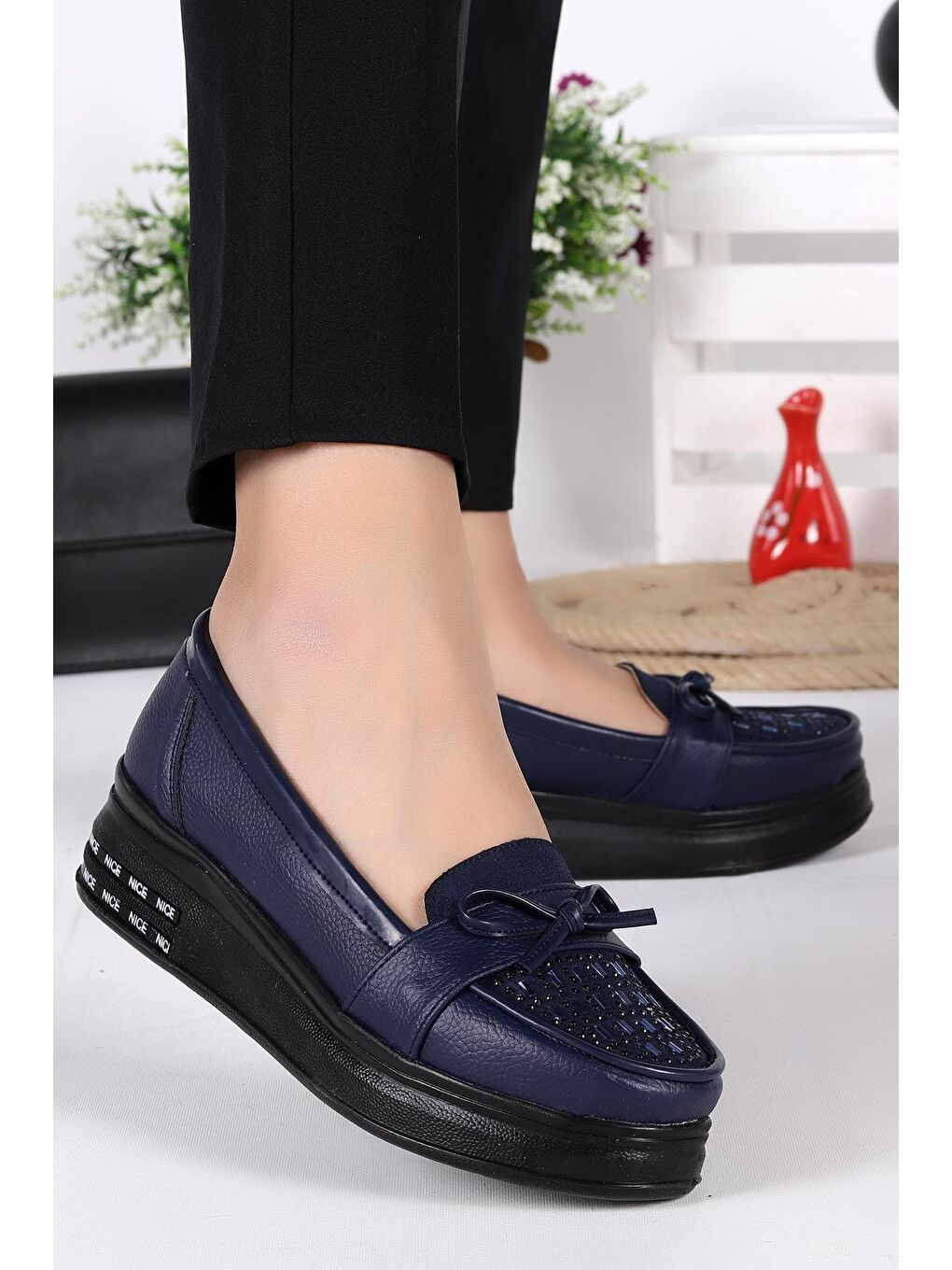 Lacivert Kadın Günlük Babet Ayakkabı Cns 3103