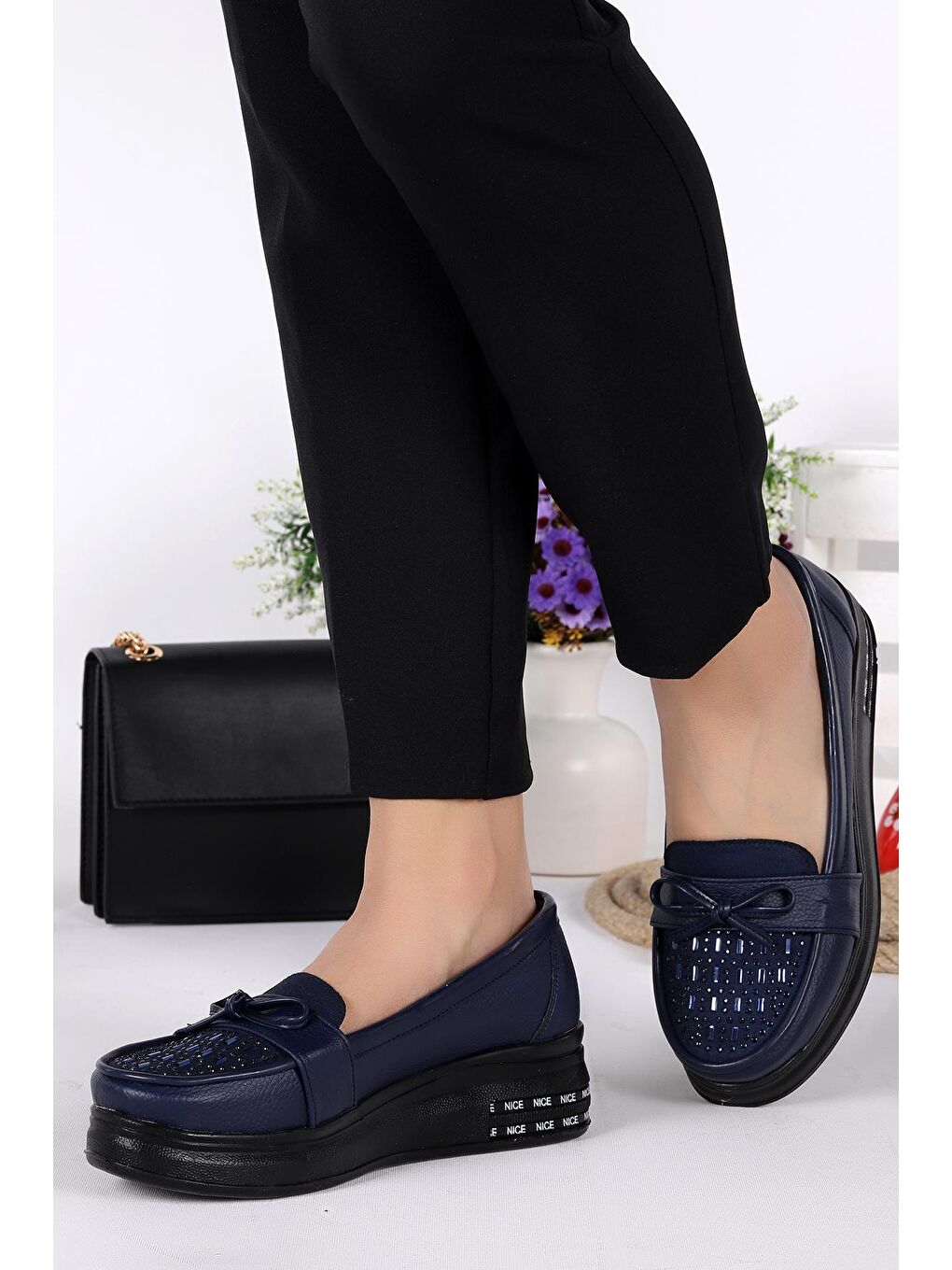 Lacivert Kadın Günlük Babet Ayakkabı Cns 3103-1