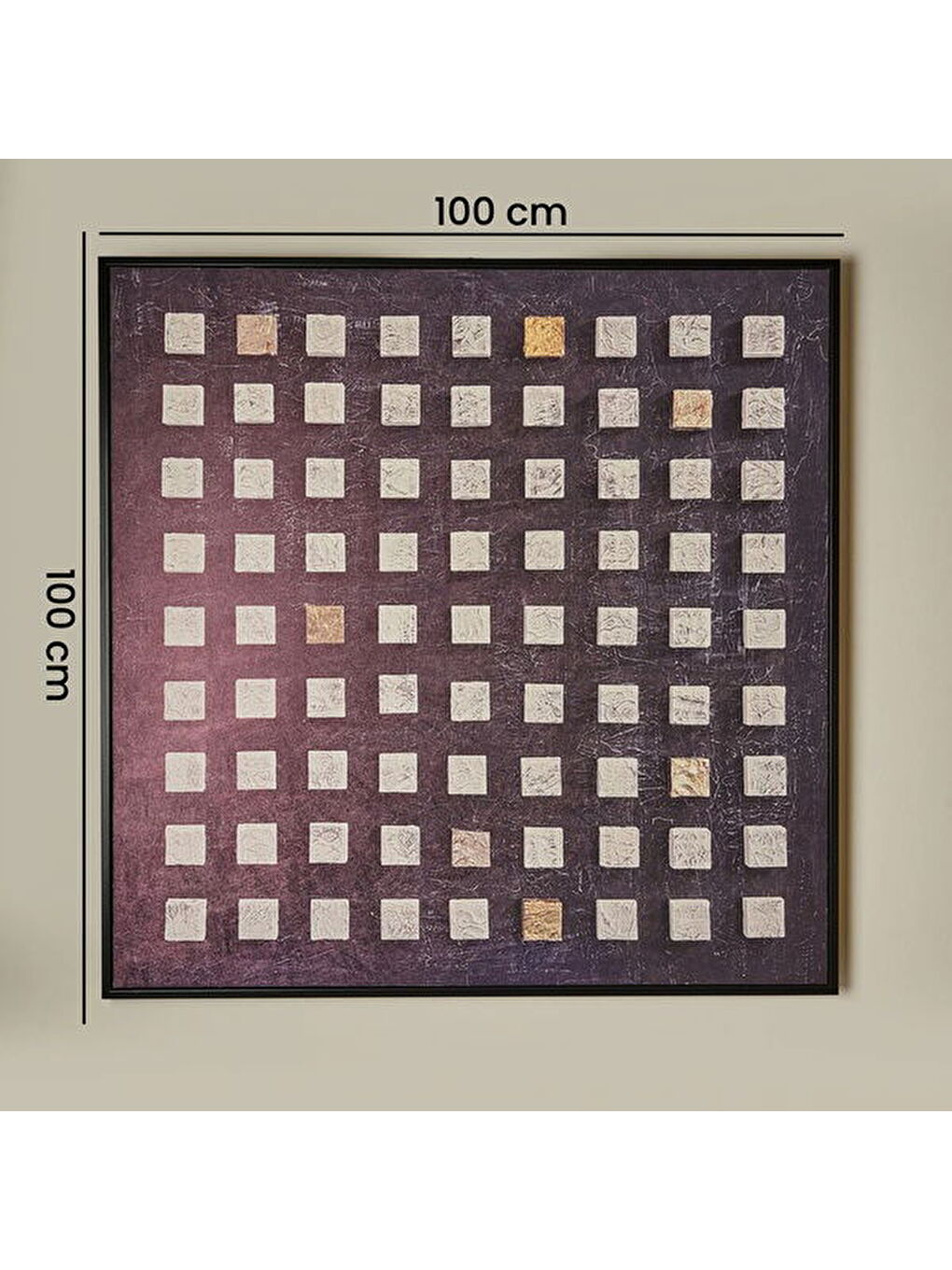 Deco Darkness Kanvas Tablo - Siyah - 100x100 cm-4