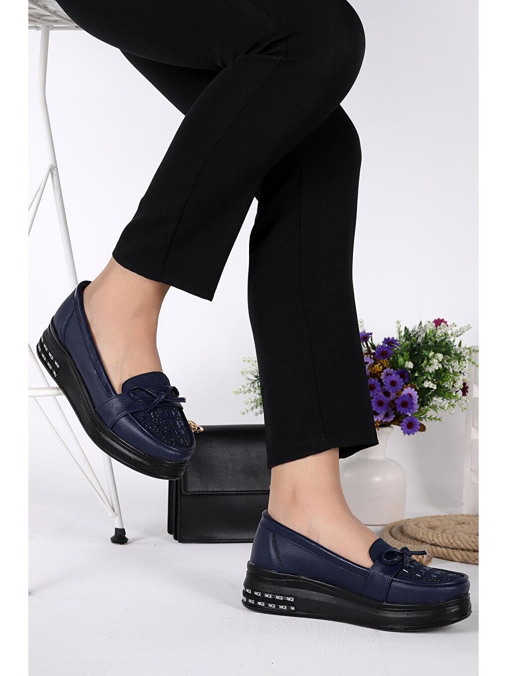 Lacivert Kadın Günlük Babet Ayakkabı Cns 3103-2