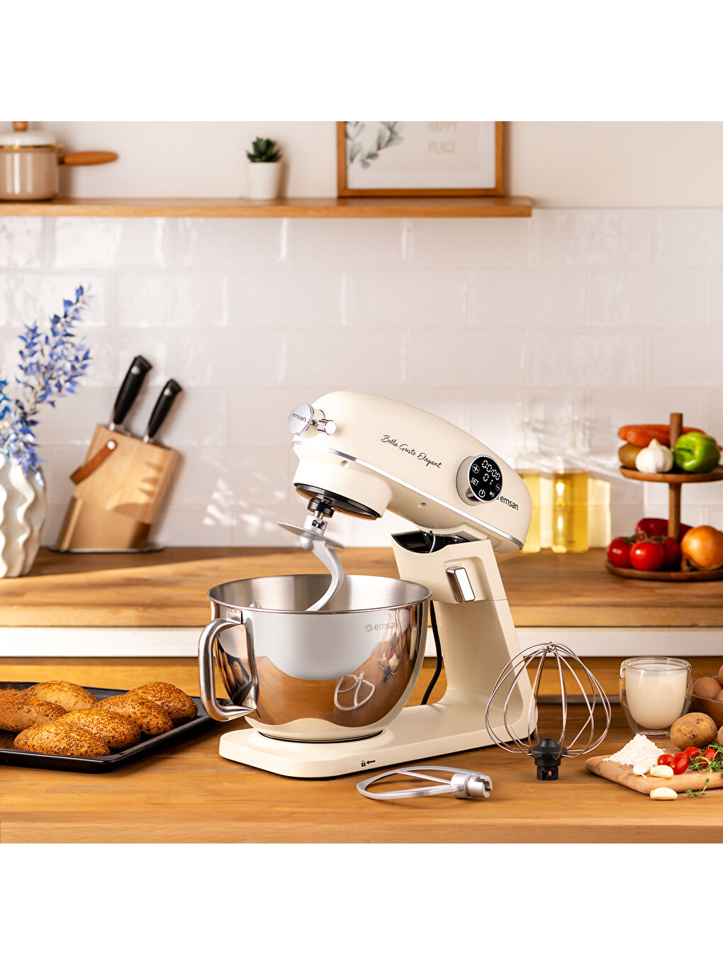 Bella Gusto Elegant Stand Mikser Krem-6