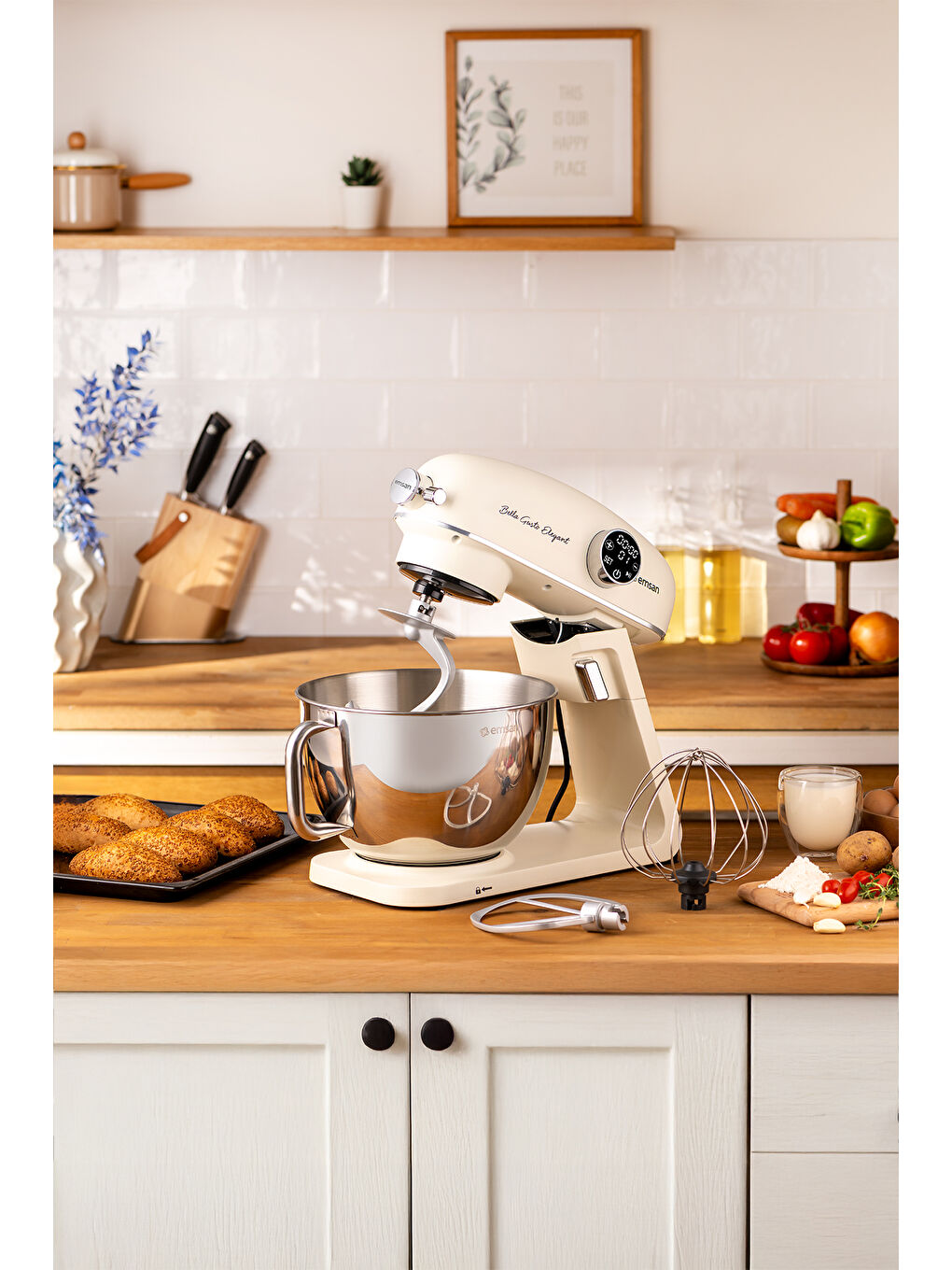 Bella Gusto Elegant Stand Mikser Krem-1
