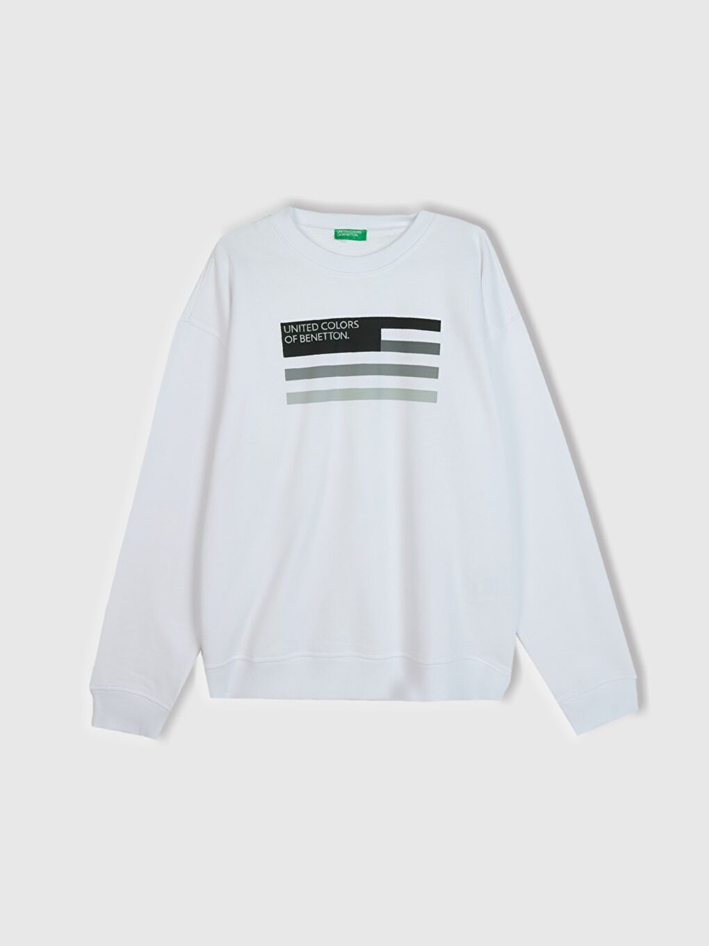 Erkek Beyaz Logo Baskılı Sweatshirt