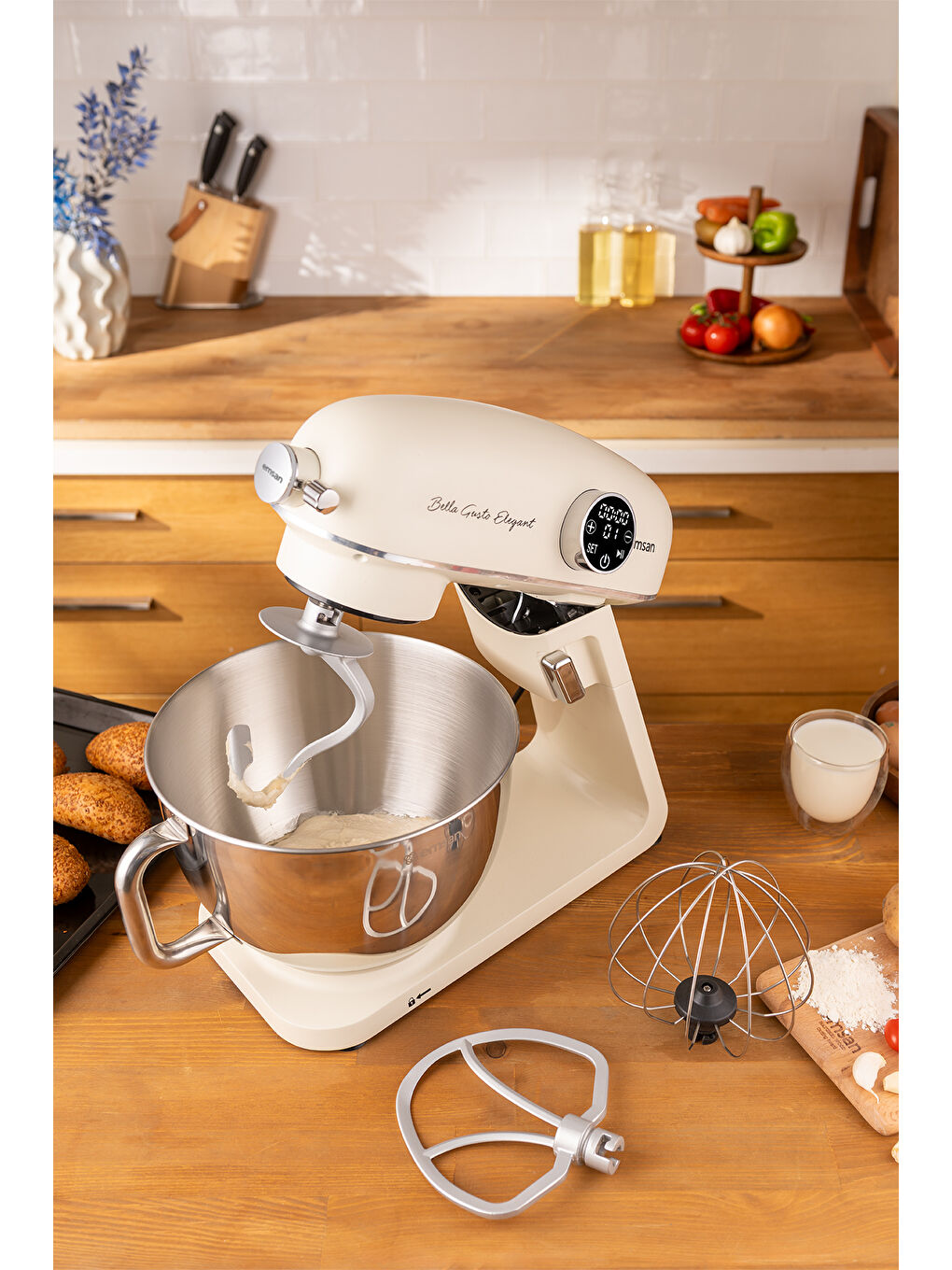 Bella Gusto Elegant Stand Mikser Krem-5