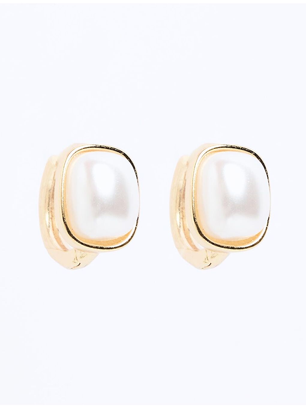 Sarı Altın İnci Detaylı Zarif Küpe-2