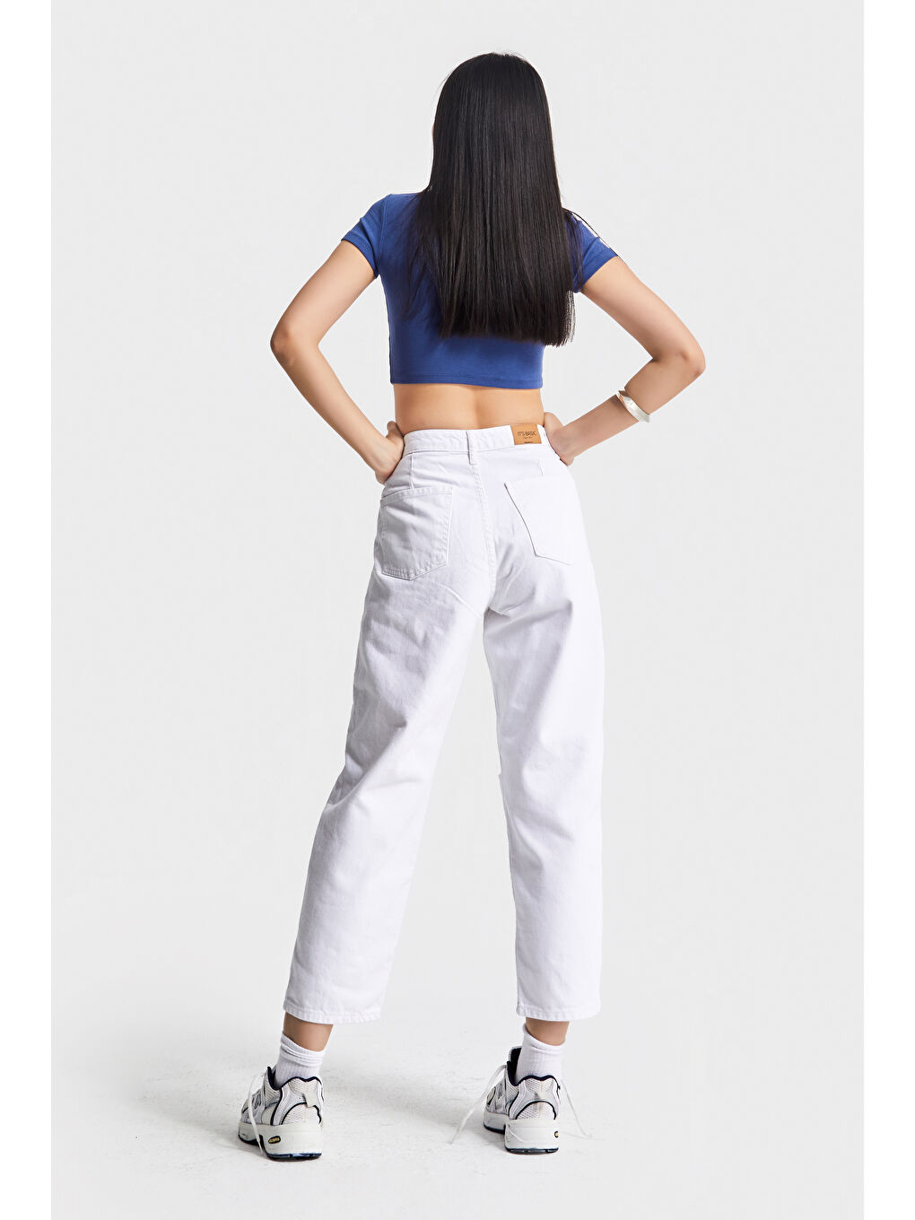 Kadın Beyaz Renk 13s5-2 Relax Fit %100 Pamuk Yırtık Detaylı İç Göstermez Denmi Jean-4