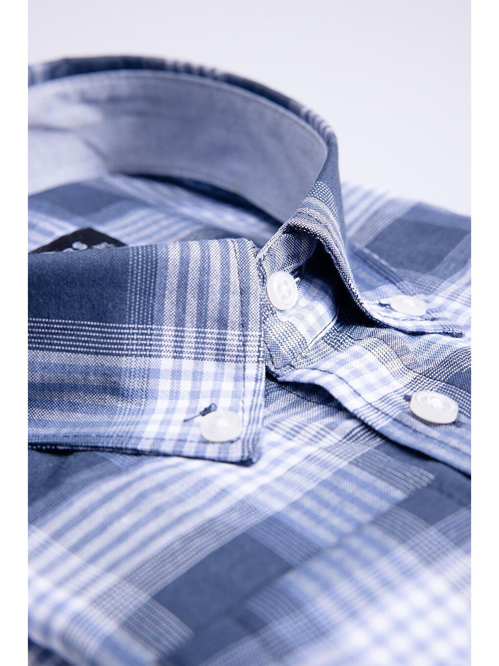 Karışık Büyük Beden Ekoseli Biyeli Yaka Düğmeli Erkek Gömlek