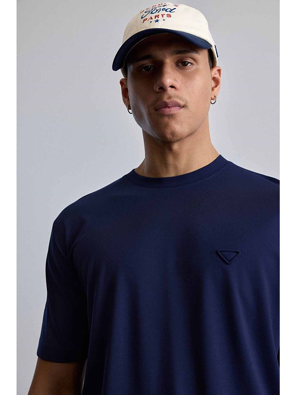 Erkek Relaxed Fit Yumuşak Dokulu Basic T-Shirt Lacivert-3
