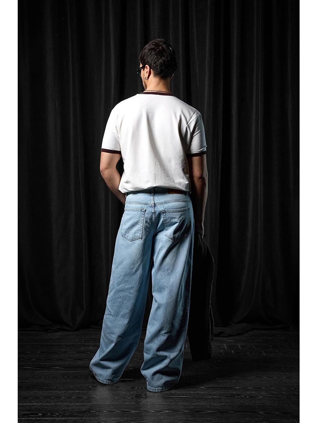 Erkek Regular Fit Kontrast Detaylı T-Shirt Ekru-5