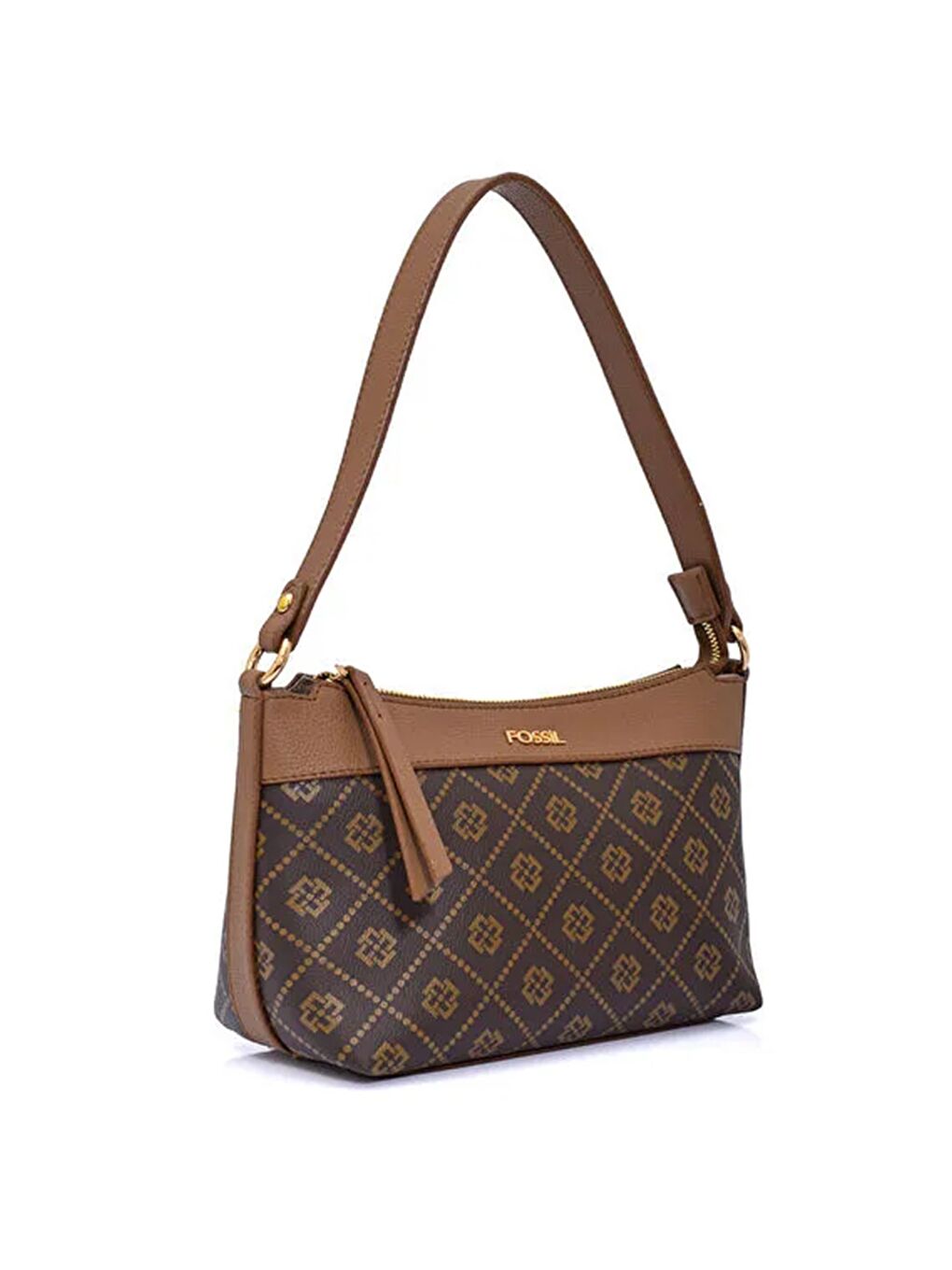 Kahverengi Kadın Luvi Monogram Baget Omuz Çantası-1