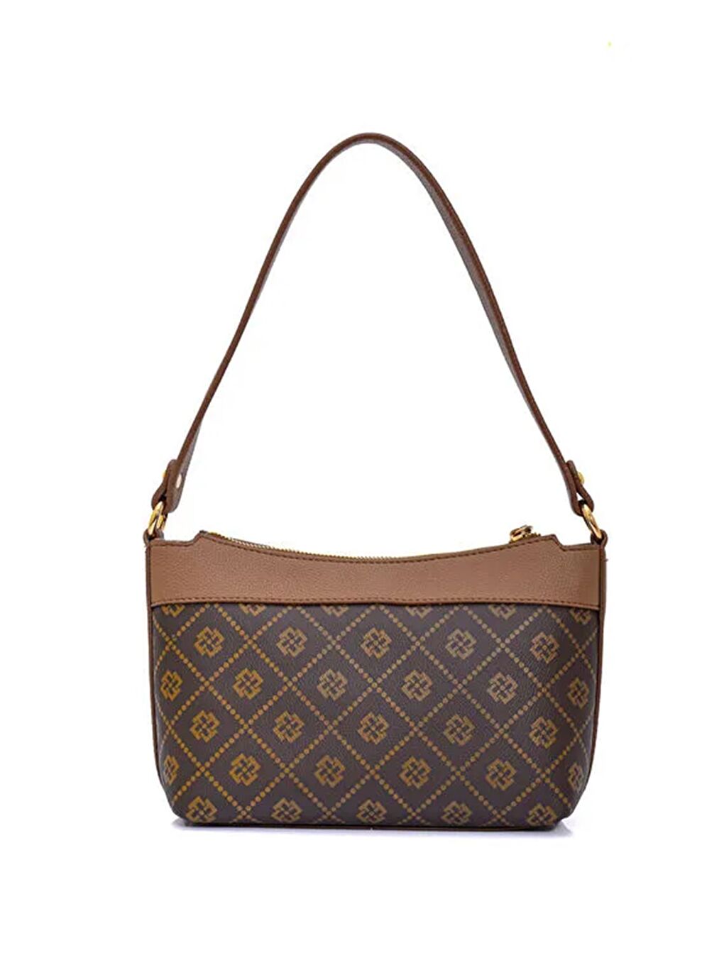 Kahverengi Kadın Luvi Monogram Baget Omuz Çantası-2