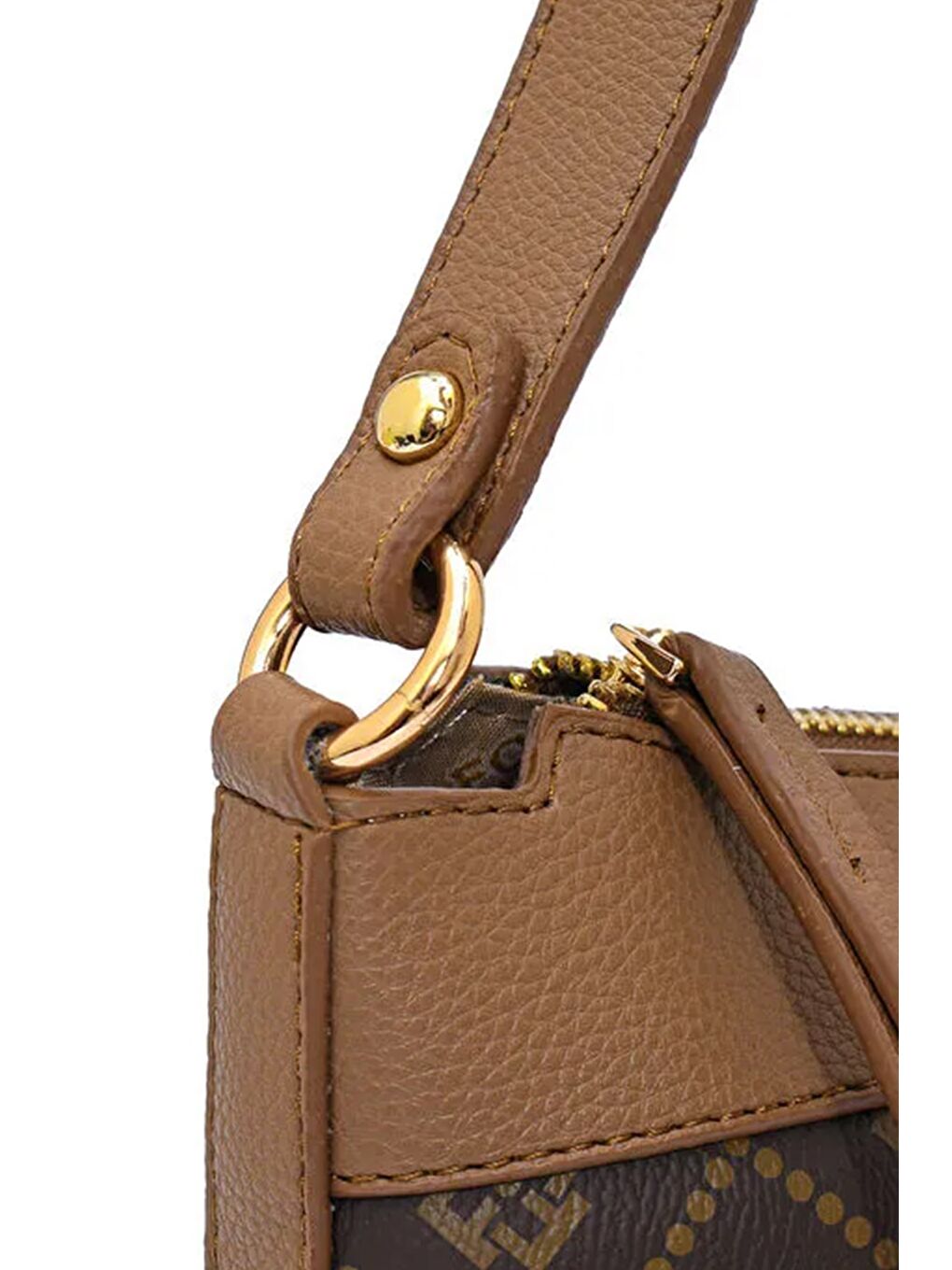 Kahverengi Kadın Luvi Monogram Baget Omuz Çantası-3